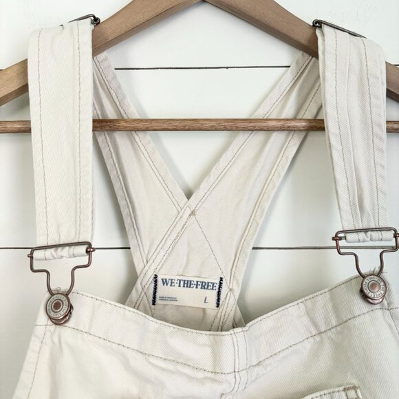 We The Free x Free People Ziggy denim cream straight leg overalls - Picture 2 of 7